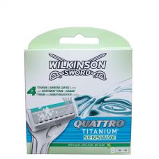 Сменные кассеты (лезвия) Wilkinson Sword Quattro Titanium Sensitive (8 шт.)
