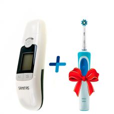 Термометр Sanitas SFT 77 Бесконтактный + Зубная щетка D12.513 в подарок! ЕС