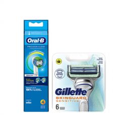 Набор насадок Oral-B (EB20RB-4 шт) и кассет Gillette (Skinguard-6 шт)