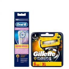 Набор насадок Oral-B (EB60-4 шт) и кассет Gillette (Proshield-6 шт) ЕС