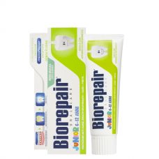Детская зубная паста Biorepair Junior для укрепления и реминерализации со вкусом мяты (без фтора) (6-12 лет) (75 мл.)