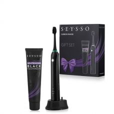 Звуковая зубная щетка Seysso Carbon Basic Black + паста Seysso Carbon Black ЕС