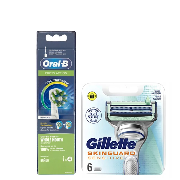 Набор насадок Oral-B (EB50RB-4 шт) и кассет Gillette (Skinguard-6 шт)