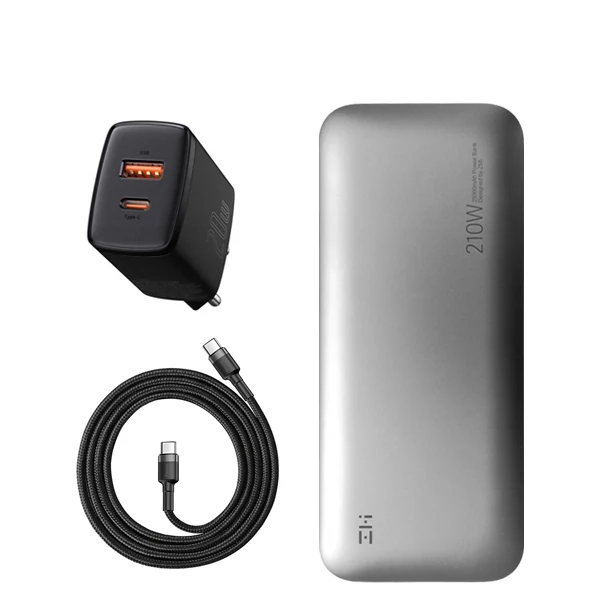 Повербанк (Power Bank) ZMI No. 20 Model QB826G 25000mAh 210W Grey + USB-C Type-C и адаптер ЕС