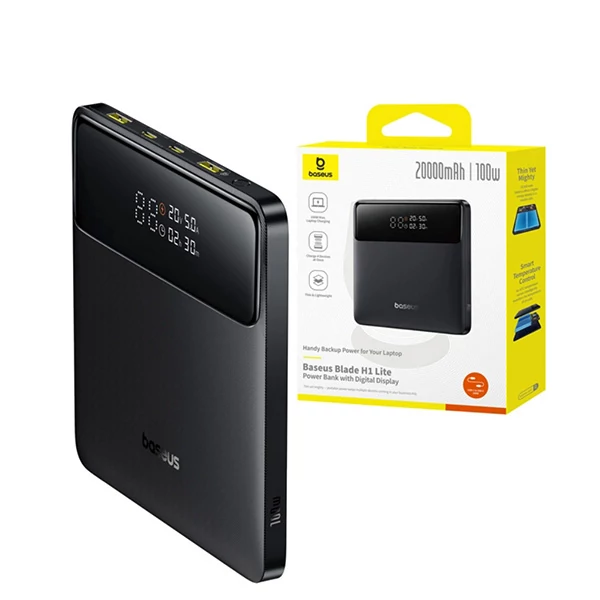 Повербанк (Power Bank) Baseus 100W 20000mAh Blade H1 Lite (P10021604123-00) Black с поддержкой зарядки ноутбука ЕС