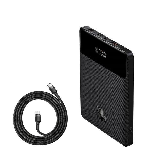 Повербанк (Power Bank) Baseus 100W 20000mAh PPDGL-01 Black с поддержкой зарядки ноутбука + кабель USB-C Type-C