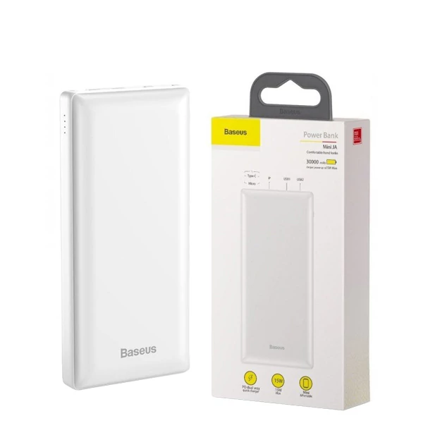 Повербанк (Power Bank) Baseus 15W 30000mAh PPJAN-C02 White ЕС