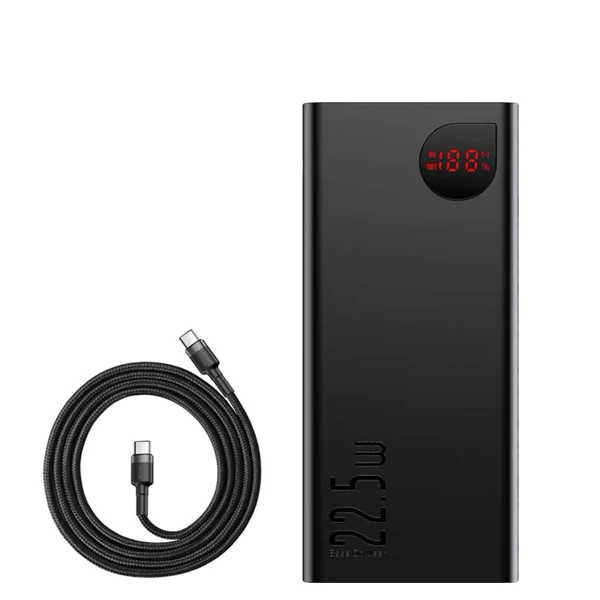 Повербанк (Power Bank) Baseus 22.5W 20000mAh Adaman Metal Black + кабель USB-C Type-C ЕС