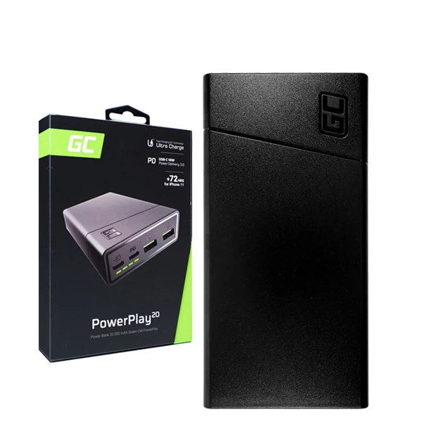 Повербанк (Power Bank) Green Cell 18W 20000mAh PBGC03 Black ЕС