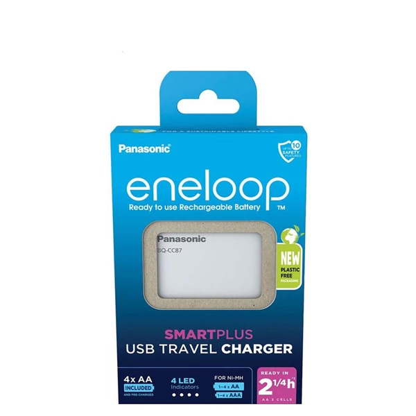 Зарядное устройство для Panasonic BQ-CC87 Smartplus USB Charger + Аккумулятор Eneloop K-KJ87MCD40USB AA 2000 mAh (4 шт.) ЕС