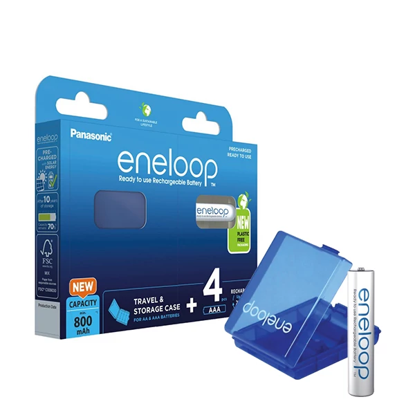 Аккумулятор Panasonic Eneloop BK-4MCDEC4BE AAA 800mAh NiMH (4 шт.) + футляр Eneloop ЕС