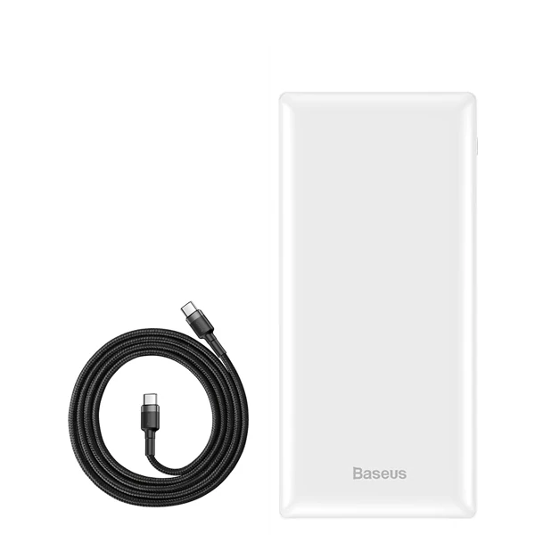 Повербанк (Power Bank) Baseus 15W 30000mAh PPJAN-C02 White + кабель USB-C Type-C ЕС