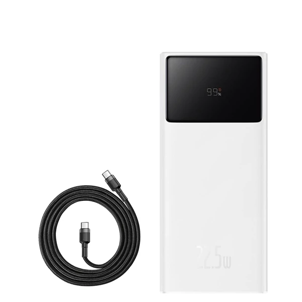 Повербанк (Power Bank) Baseus 22.5W 20000mAh PPXJ060002 White + кабель USB-C Type-C ЕС