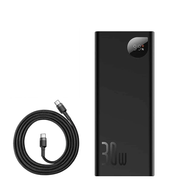 Повербанк (Power Bank) Baseus 30W 20000mAh PPAD030001 Black + кабель USB-C Type-C ЕС
