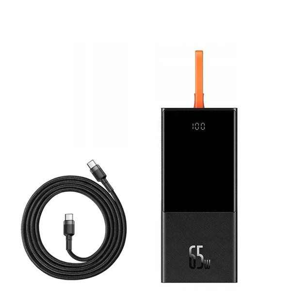Повербанк (Power Bank) Baseus 65W 20000mAh PPJL000001 Black с поддержкой зарядки ноутбука + кабель USB-C Type-C ЕС
