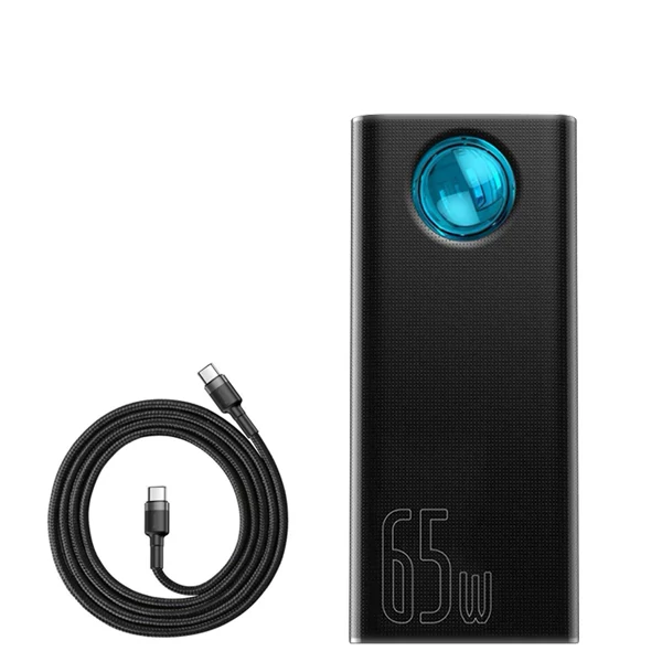 Повербанк (Power Bank) Baseus 65W 30000mAh PPLG-A01/PPLG000101 Black с поддержкой зарядки ноутбука + кабель USB-C Type-C ЕС