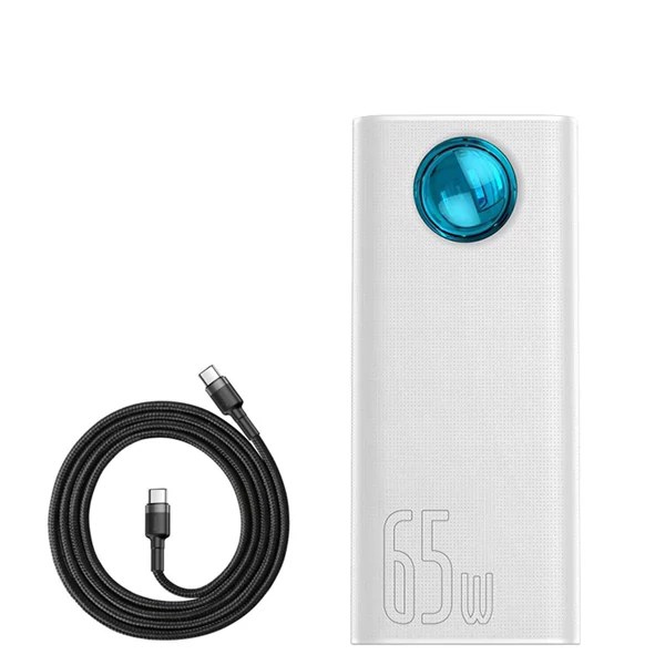 Повербанк (Power Bank) Baseus 65W 30000mAh PPLG-A02/PPLG000102 White с поддержкой зарядки ноутбука + кабель USB-C Type-C