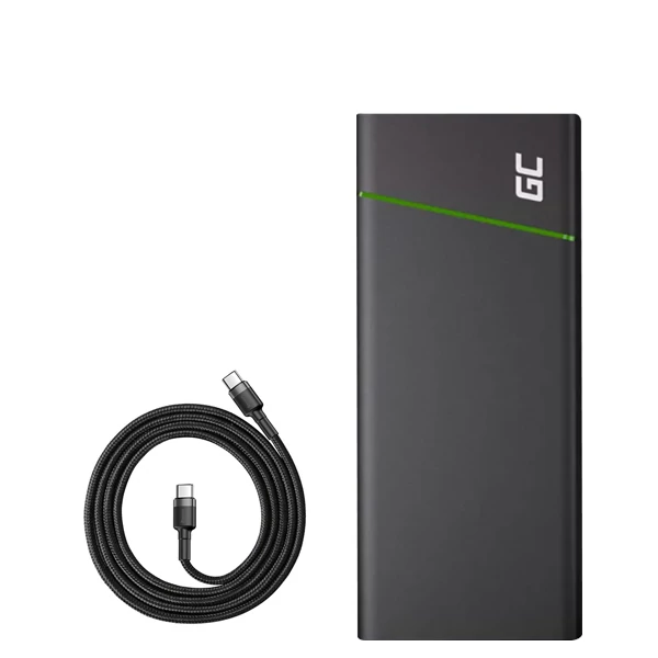 Повербанк (Power Bank) Green Cell 128W 26800mAh PBGC04 Black с поддержкой зарядки ноутбука + кабель USB-C Type-C ЕС