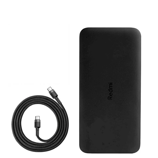 Повербанк (Power Bank) Xiaomi 18W 20000mAh Mi Redmi Black + кабель USB-C Type-C ЕС