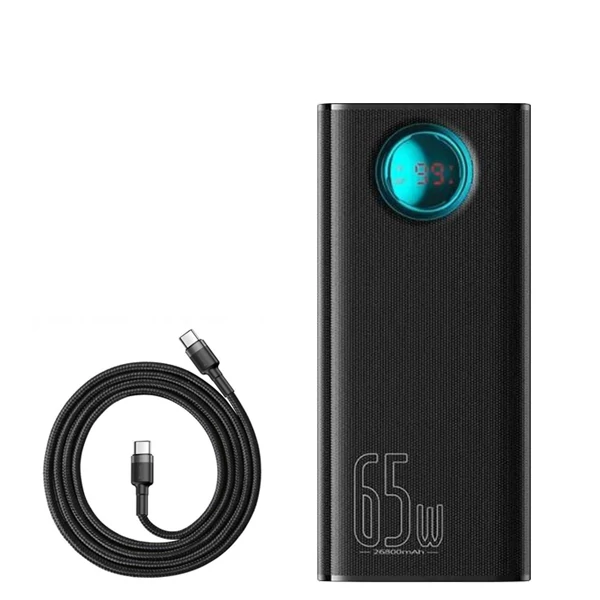 Повербанк (Power Bank) Baseus 65W 26800mAh P10022402113-00 Black с поддержкой зарядки ноутбука + кабель USB-C Type-C