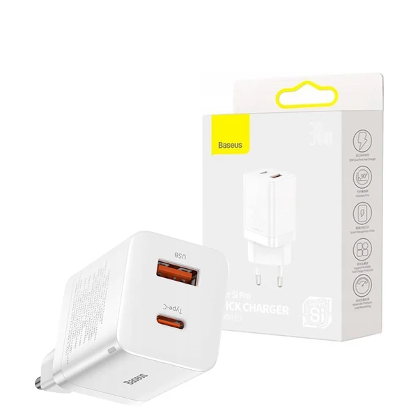 Адаптер USB Type-C Baseus Super Sie Pro 30W CCSUPP-E02 White