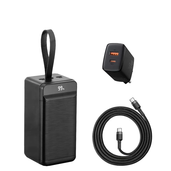 Повербанк (Power Bank) XO 22.5W 80000mAh PR160 Black + USB-C Type-C и адаптер ЕС
