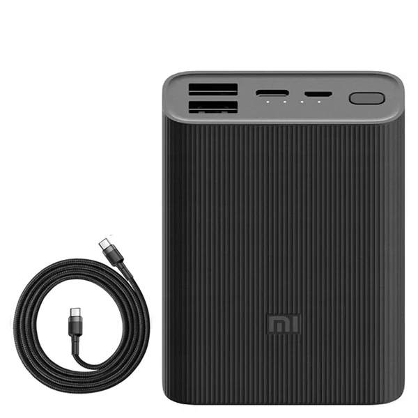 Повербанк (Power Bank) Xiaomi 22.5W 10000mAh Mi 3 Ultra Compact Black + кабель USB-C Type-C ЕС