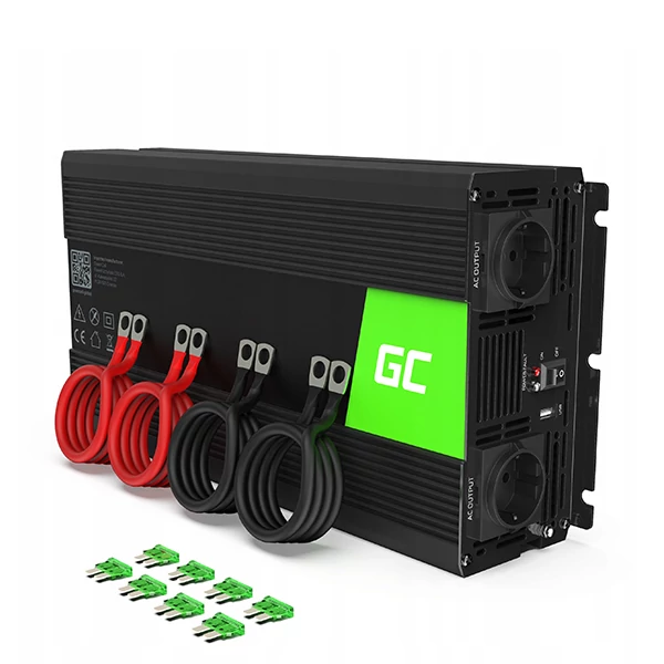 Green Cell DC-AC  (24V/230V 2000/4000W) Преобразователь (Чистая синусоида) INV20 ЕС