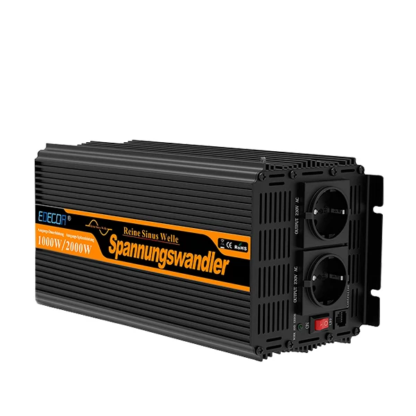 Edecoa DC-AC (12V/230V 1000/2000W) Инвертор (Чистая синусоида) ЕС