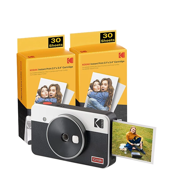 Фотокамера моментальной печати Kodak C210R Mini Shot 2 Retro White + фотобумага ЕС
