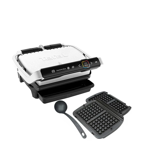Электрогриль Tefal GC750D30 OptiGrill Elite + Сменные пластины Optigrill+ XA723812 для вафель ЕС