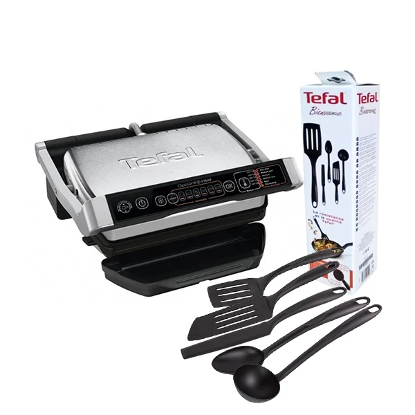 Электрогриль прижимной Tefal GC706D34 OptiGrill + Кухонный набор Bienvenue (K001A504) ЕС