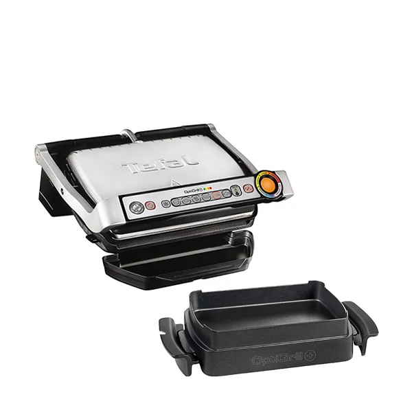 Электрогриль Tefal GC712D OptiGrill + Сменная пластина OptiGrill+ XA725870 для запекания ЕС