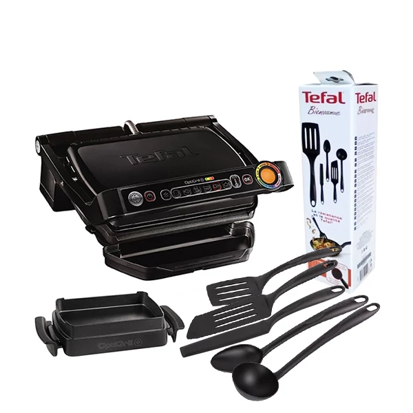 Электрогриль Tefal GC714834 OptiGrill + Snacking&amp;Baking + Кухонный набор Bienvenue (K001A504) ЕС