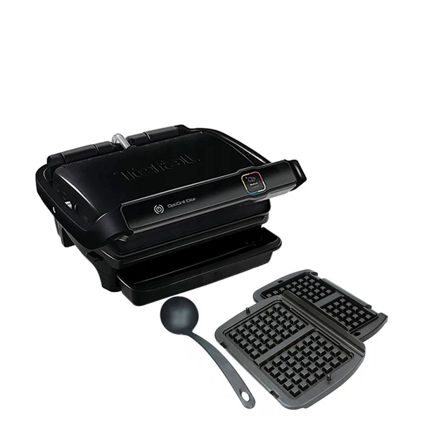 Электрогриль Tefal GC750830 OptiGrill Elite Black + Сменные пластины Optigrill+ XA723812 для вафель ЕС