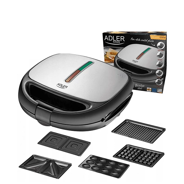 Мультимейкер Adler AD 3040 (бутербродница-вафельница-гриль-орешница) ЕС