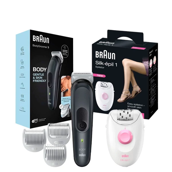 Мультигрумер Braun BG3340 SkinShield Black + Эпилятор Braun Silk-epil 1 SE 1-170 (1+1)