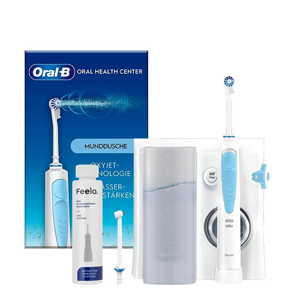 Ирригатор Oral-B OxyJet MD20 (2 насадки) + средство для чистки ирригатора (150 мл)