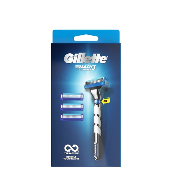 Бритва Gillette Mach3 Turbo 3D для мужчин (3 сменные кассеты)