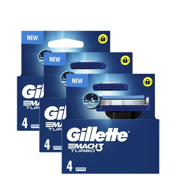 Сменные кассеты (лезвия) Gillette Mach3 Turbo New (12 шт.) ЕС