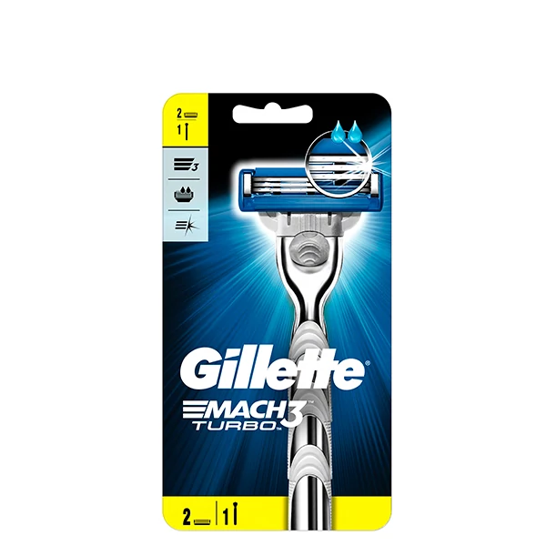 Бритва Gillette Mach3 Turbo для мужчин (2 сменные кассеты) ЕС
