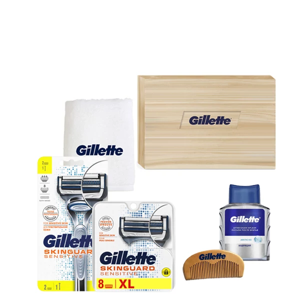 Набор Gillette Бритва Gillette SkinGuard Sensitive (10 сменных кассет) Limited Edition ЕС