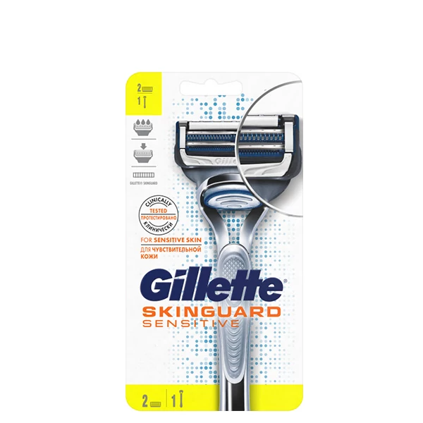 Бритва Gillette SkinGuard Sensitive для мужчин (2 сменные кассеты)