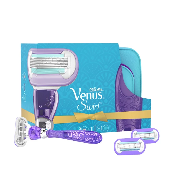 Набор &quot;Venus Swirl&quot; Станок, 3 картриджа, косметичка