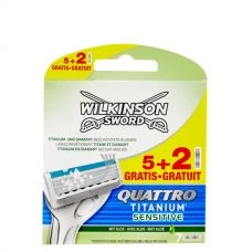 Сменные кассеты (лезвия) Wilkinson Sword Quattro Titanium Sensitive (7 шт.)