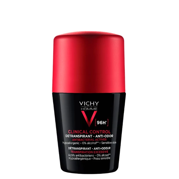 Шариковый антиперспирант Vichy Homme Clinical Control для мужчин против чрезмерного потоотделения и запаха 96H (50 мл.) ЕС
