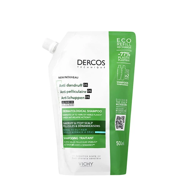 Дерматологический шампунь Vichy Dercos DS (500 мл.) против перхоти для нормальных, жирных волос и раздраженной кожи головы ЕС