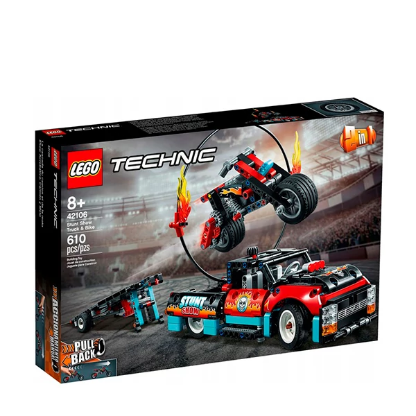 Конструктор LEGO Technic Шоу трюков на грузовиках и мотоциклах 2 в 1 (42106) ЕС