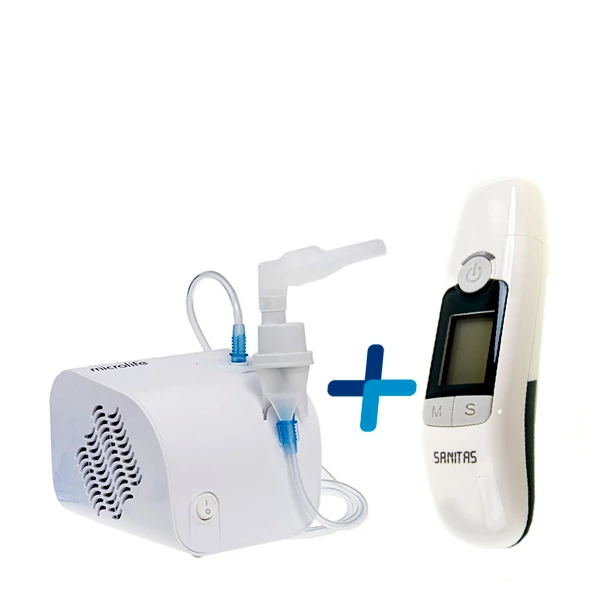 Небулайзер MICROLIFE NEB 100B + Термометр Sanitas SFT 77 Бесконтактный ЕС