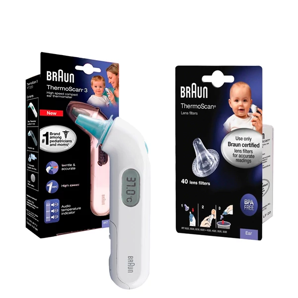 Термометр Braun THERMOSCAN 3 IRT 3030 Ушной + 40 крышек ЕС